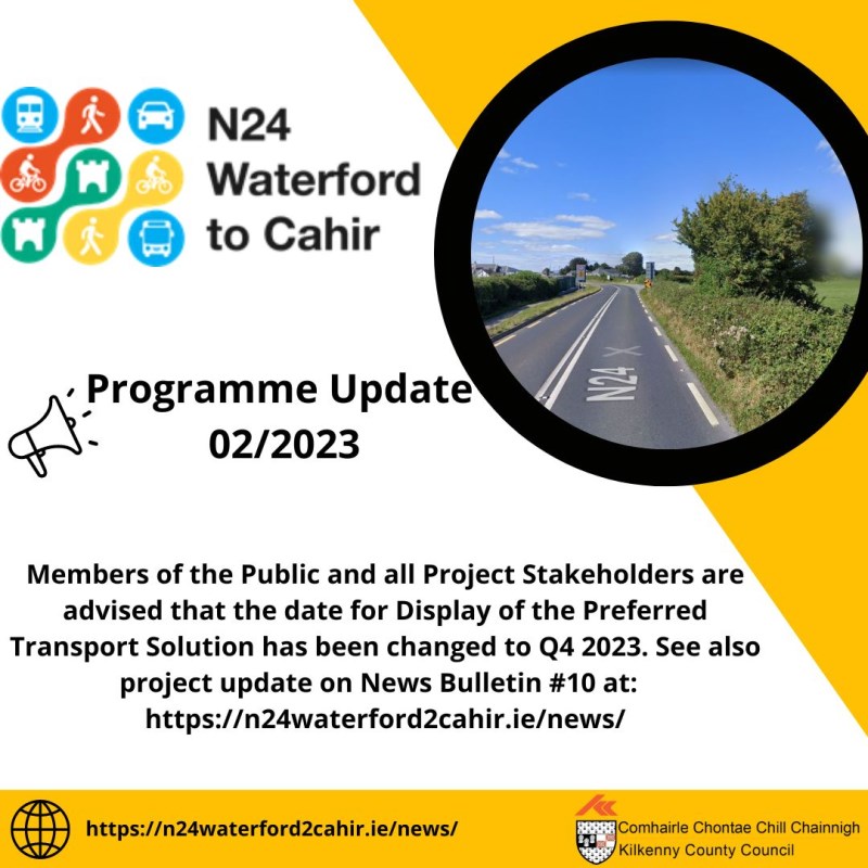 Actualizare programului N24 Waterford către Cahir, februarie 2023