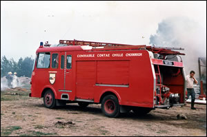 Castlecomer Fire Service sur les lieux d'un incendie en 1984