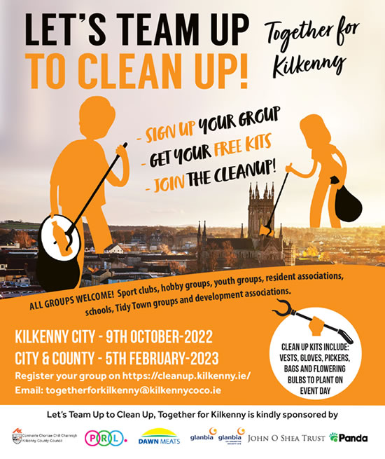 Kilkenny를 위해 함께 청소하기 위해 팀을 구성합니다.