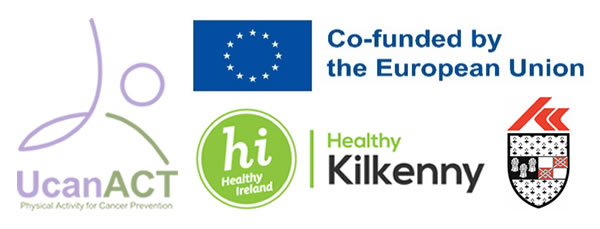 Kombinierte Logos von EU, Healthy Kilkenny, UncanACT und Kilkenny County Council