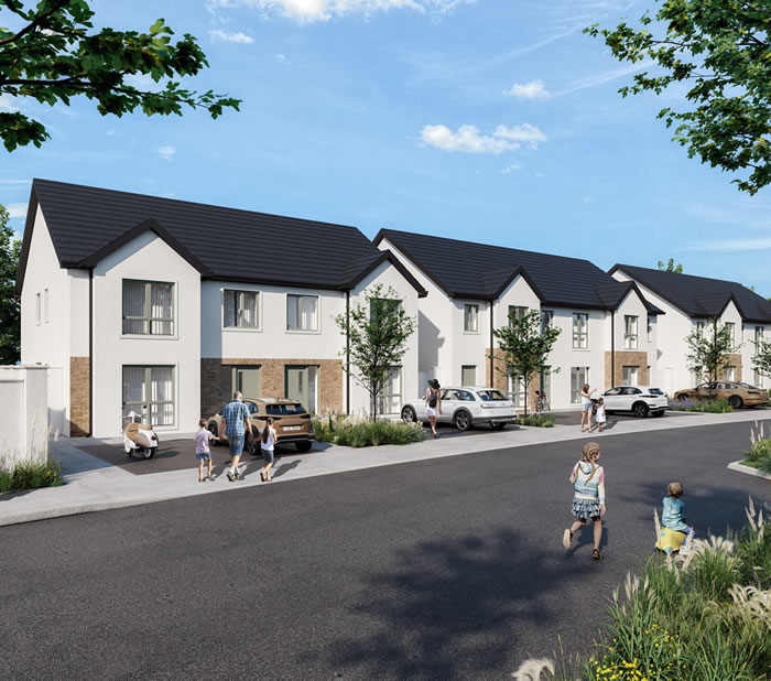 Abbey Meadows Phase 1 Streetscape CGI Generated Image